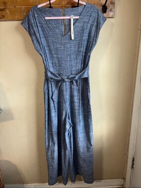 Uncle Frank Chambray Belted Jumpsuit - Blue